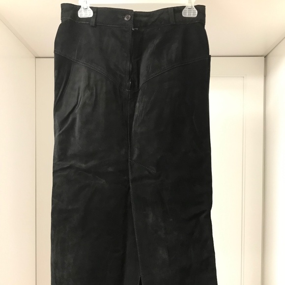 Genuine Vintage Parallel Couture Black Suede Women’s Pencil Skirt Size 7/8 W29” - Picture 3 of 11